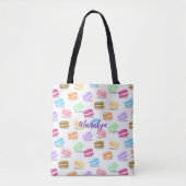 Tote Bag motif coloré de macarons (Devant)