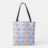 Tote Bag Motif coloré lumineux d'alpaga (Dos)