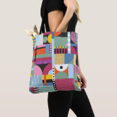 Tote Bag Motif coloré scandinave (De près)