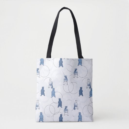 Tote Bag motif comportant un ours gris (Devant)