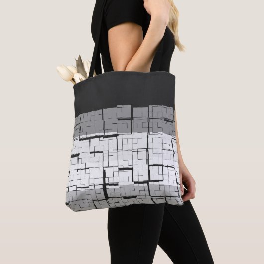 Tote Bag Motif cool noir blanc gris (De près)