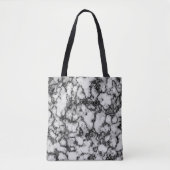 Tote Bag Motif cool noir et Marbre blanc (Devant)