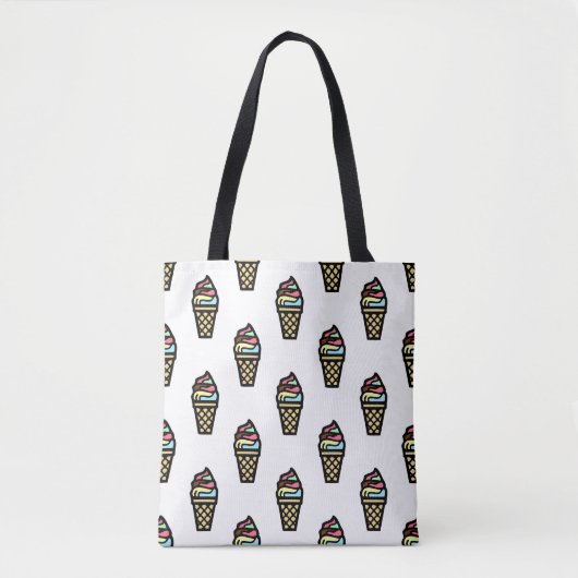 Tote Bag Motif couleur crème glacée (Devant)