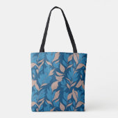 Tote Bag Motif couleur Indigo avec plumes (Dos)
