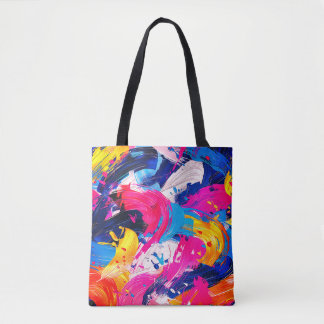 Tote Bag motif coups de pinceaux