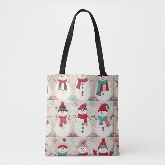 Tote Bag Motif courbé des Snowmen (Devant)