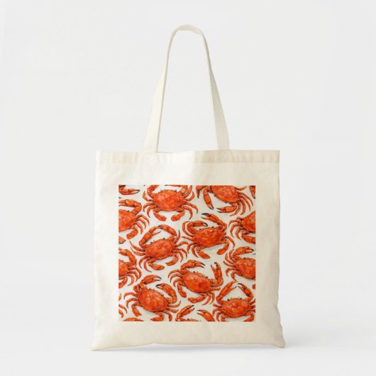 Tote Bag Motif Crabe Orange Clair (Devant)