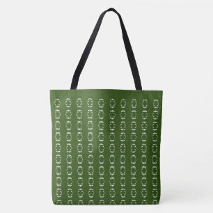 Tote Bag Motif croisé vert forêt et blanc