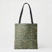 Tote Bag Motif cuir de crocodile vert (Devant)