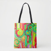 Tote Bag Motif d'abstraction coloré (Devant)