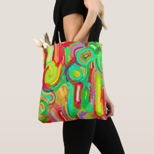 Tote Bag Motif d'abstraction coloré