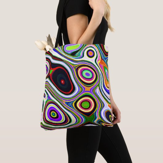 Tote Bag Motif d'abstraction coloré (De près)