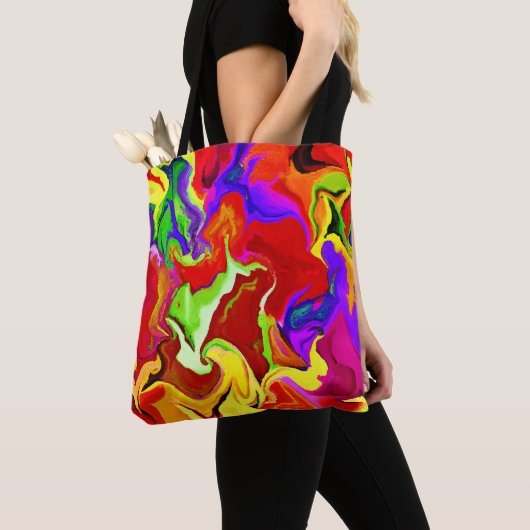 Tote Bag Motif d'abstractions colorées (De près)
