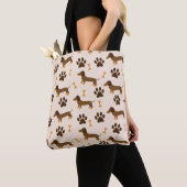 Tote Bag Motif Dachshund : conception d'impression Vintage (De près)
