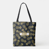 Tote Bag Motif d'ananas bleu marine (Dos)