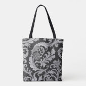 Tote Bag Motif d'antiquités Monochrome Fleur (Dos)