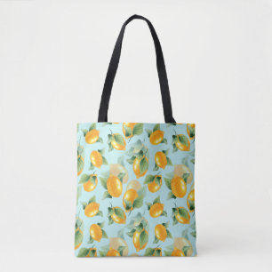 Tote Bag Motif d'aquarelle avec citrons et feuilles. Seamel