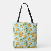Tote Bag Motif d'aquarelle avec citrons et feuilles. Seamel (Dos)