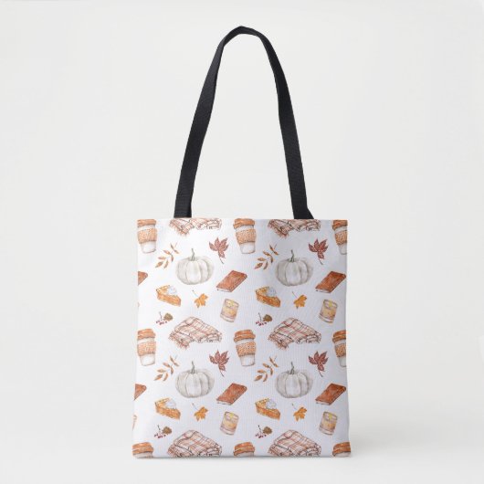Tote Bag Motif d'aquarelle confortable Autumn Essentials (Devant)