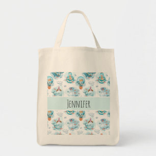 Tote Bag Motif d'aquarelle de la belle baleine nautique