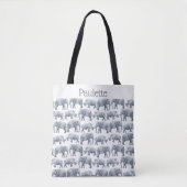 Tote Bag Motif d'aquarelle Elephant Rhino (Devant)