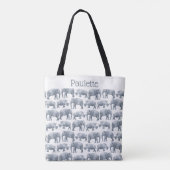Tote Bag Motif d'aquarelle Elephant Rhino (Dos)