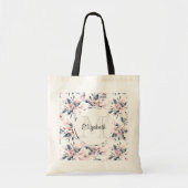 Tote Bag Motif d'aquarelle rose et gris (Devant)