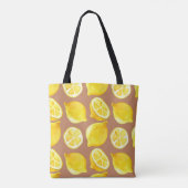 Tote Bag Motif d'aquarelle transparente avec citrons (Dos)
