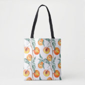 Tote Bag Motif d'aquarelle transparente avec pêches sur un (Devant)