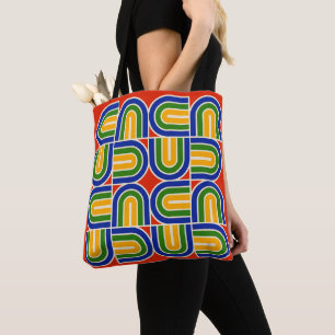 Tote Bag motif d'arche géométrique les années 70 style