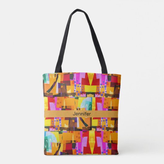 Tote Bag Motif d'art Abstrait coloré (Dos)