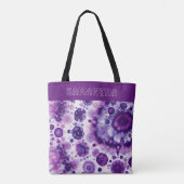 Tote Bag Motif d'art batik violet rose personnalisé (Dos)