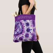 Tote Bag Motif d'art batik violet rose personnalisé (De près)