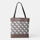 Tote Bag Motif d'art Brown beige gris bleu rétro (Dos)