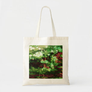 Tote Bag motif d'art cool de fleurs vert rouge. Nature