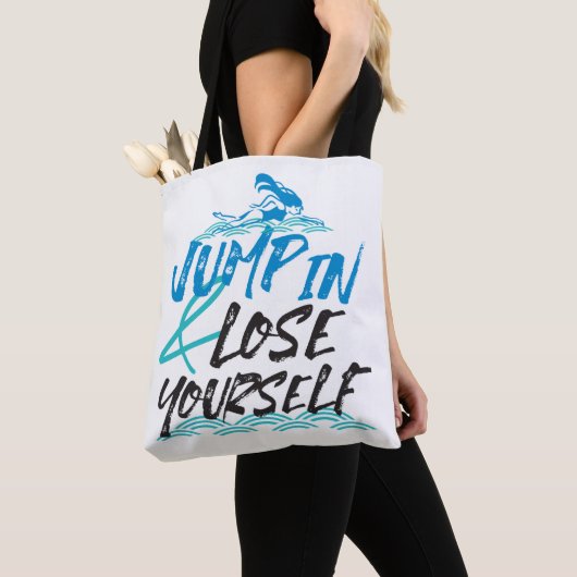 Tote Bag Motif d'art de nager (De près)