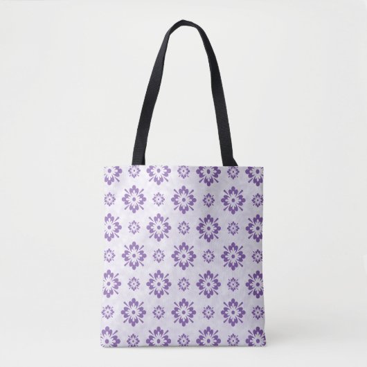 Tote Bag Motif d'art fleuri violet (Devant)