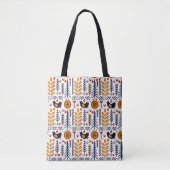 Tote Bag Motif d'art populaire d'oiseau d'automne (Devant)