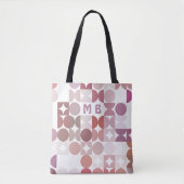 Tote Bag Motif d'art rétro rose pâle personnalisé Mauve Tau (Devant)