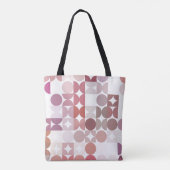 Tote Bag Motif d'art rétro rose pâle personnalisé Mauve Tau (Dos)