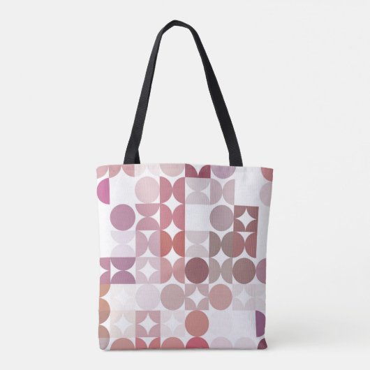 Tote Bag Motif d'art rétro rose pâle personnalisé Mauve Tau (Dos)