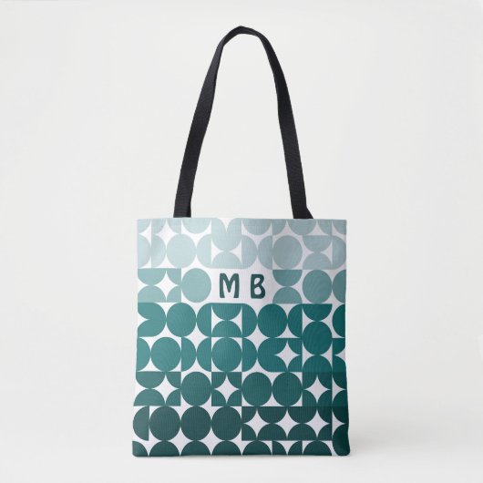 Tote Bag Motif d'art traditionnel Aqua Seafoam Turquoise Gr (Devant)