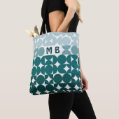 Tote Bag Motif d'art traditionnel Aqua Seafoam Turquoise Gr (De près)