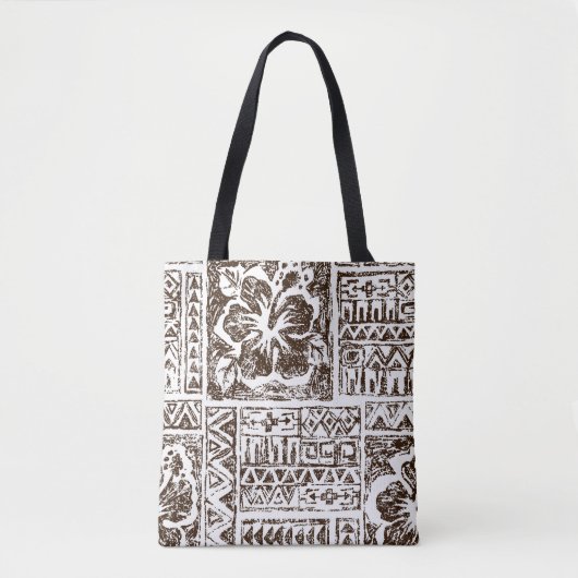 Tote Bag Motif d'art tropical autochtone hawaïen (Devant)
