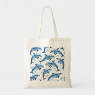 Tote Bag Motif dauphin aquarelle