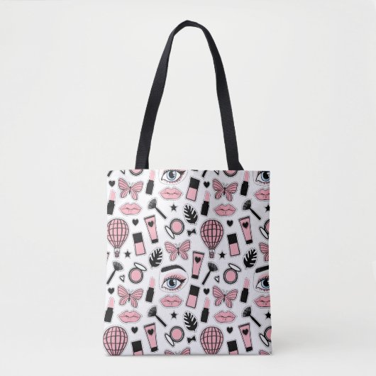 Tote Bag Motif d'autocollant de maquillage (Devant)