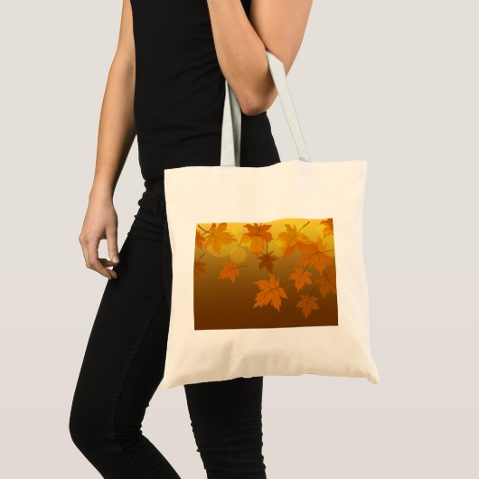 Tote Bag Motif d'automne avec feuilles d'érable en chute et (Devant (produit))
