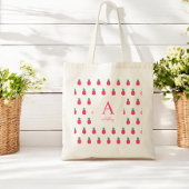 Tote Bag Motif de ananas blanc rose Mignon