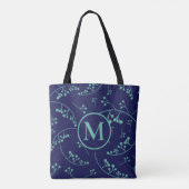 Tote Bag Motif de baies turquoise turquoise (Dos)