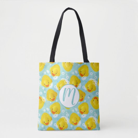 Tote Bag Motif de bain canards en caoutchouc (Devant)